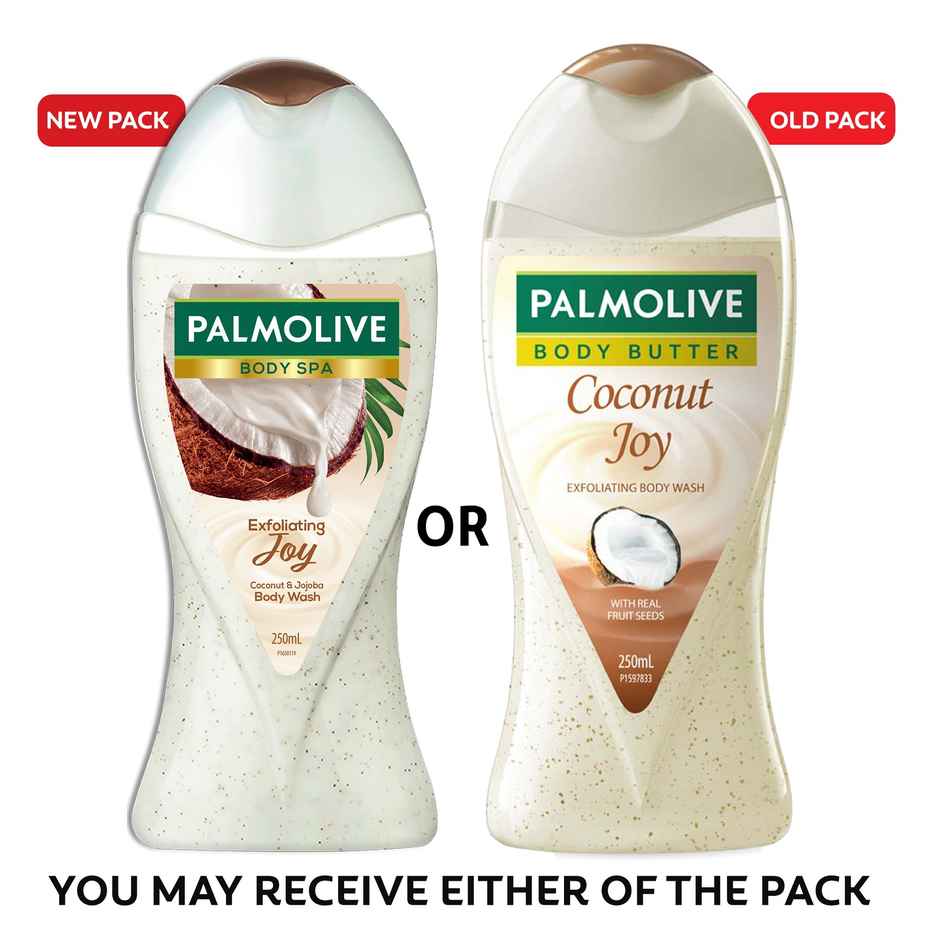 Palmolive Body Wash Coconut Joy Crème Based Exfoliator With Real Apricot Seeds and Jojoba Butter Extracts