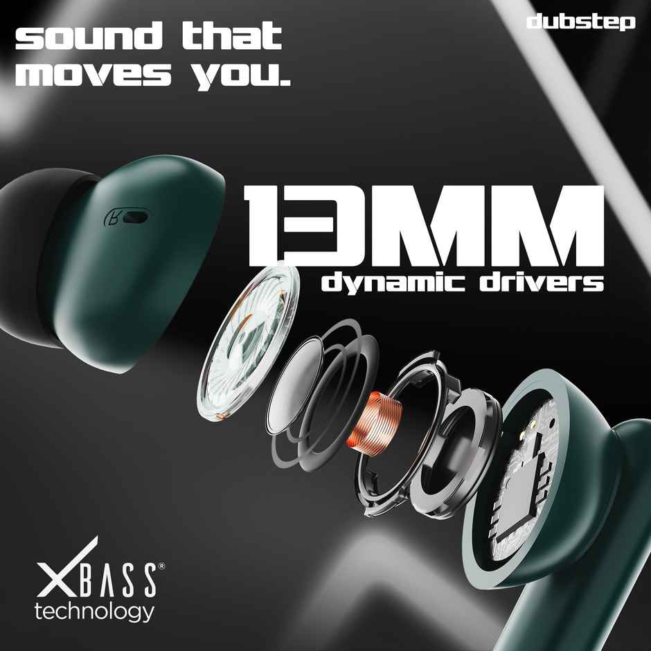 Dubstep Buzz X7 With 56 Hrs Playtime ENC TWS Earbuds | Green