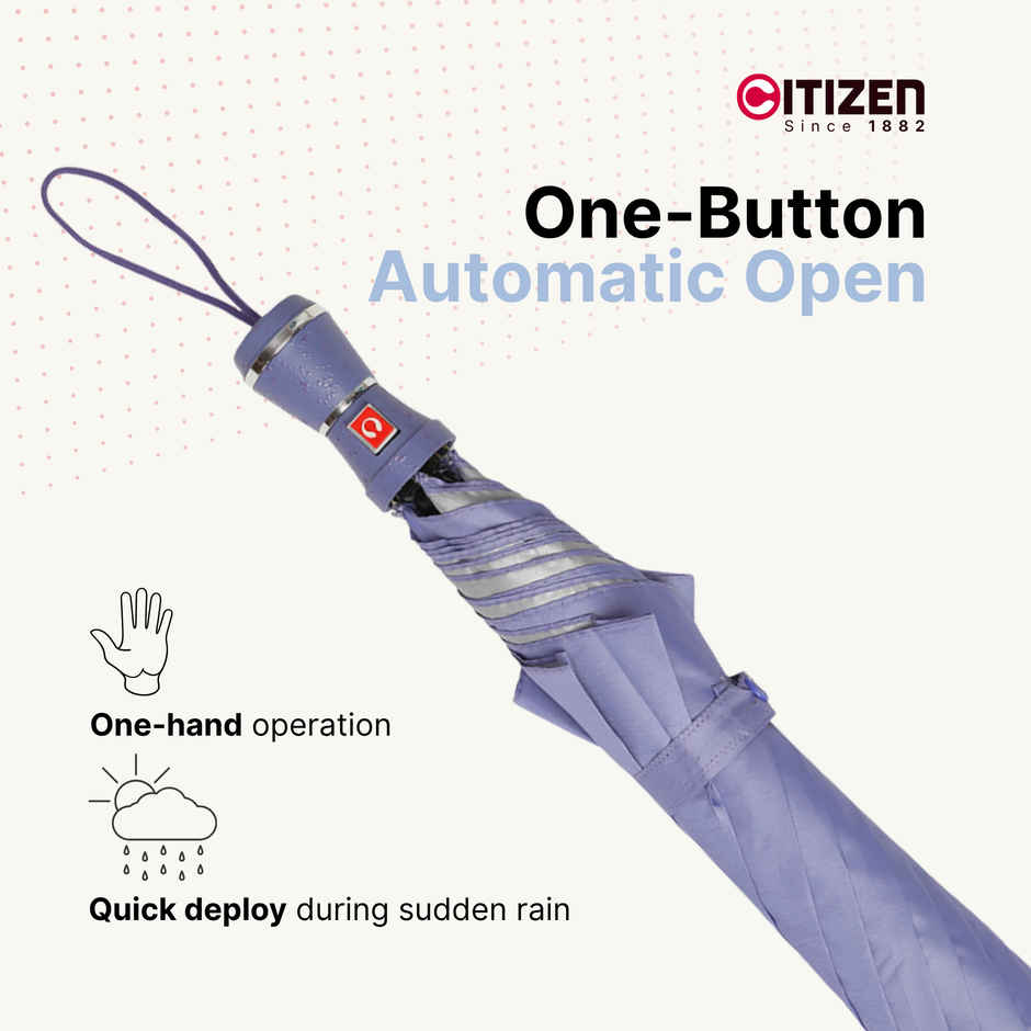 Citizen 2 Fold 21 Inch Purple Mono Silver Umbrella