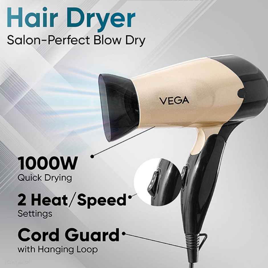 Vega Miss Versatile Styling Set Straightener, Curler & Dryer Gift Combo for Women, (VHSS-03), Black