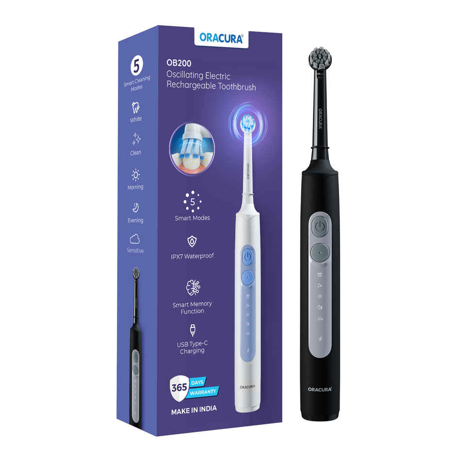 Oracura OB200 Oscillating Rechargeable Electric Toothbrush Black