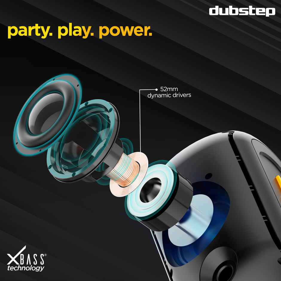 Dubstep Pop 1400 With 14W Output, 16 Hrs Playtime, TWS Pairing Wireless Bluetooth Speaker Black