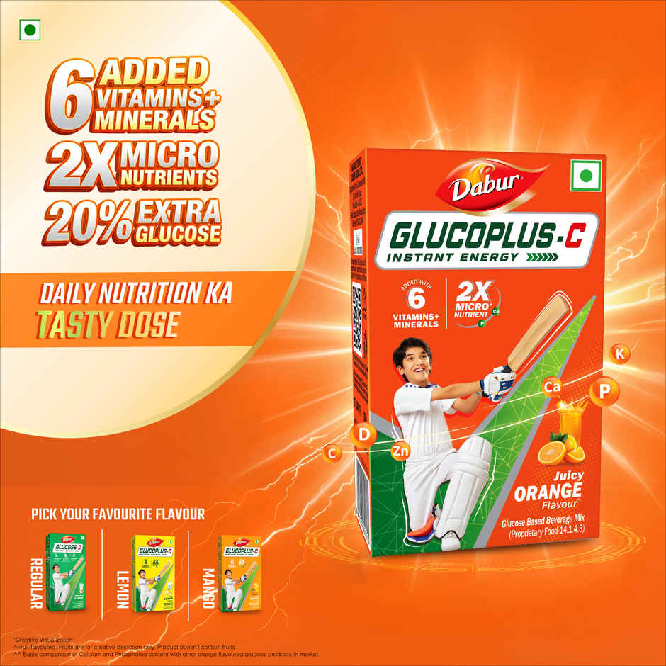 Dabur Glucoplus-C Orange Instant Energy Glucose Powder