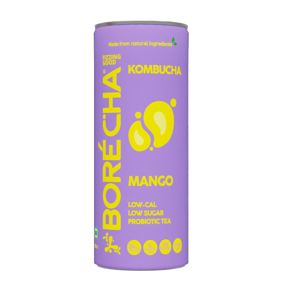 Borecha Mango Low Sugar Probiotic Kombucha