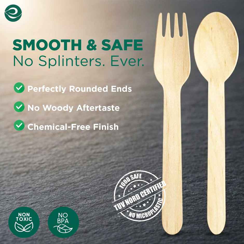 Eco Soul 160mm | 50 Count | Disposable Spoon and Fork