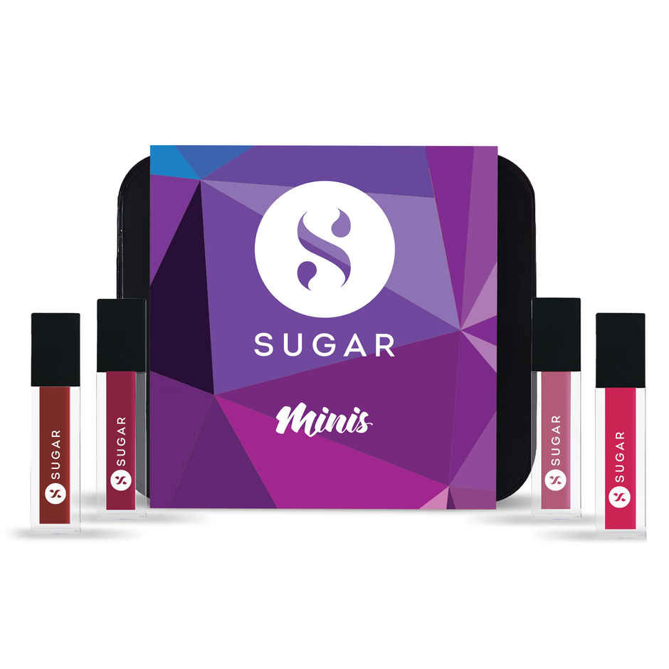 SUGAR Cosmetics Smudge Me Not Liquid Mini Lipstick Set - Nude Set