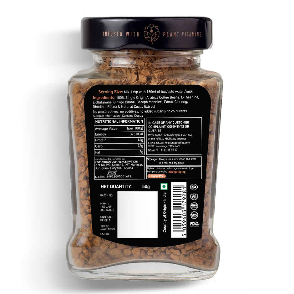 Rage Coffee Dark Chocolate Flavour - Premium Arabica Instant Coffee