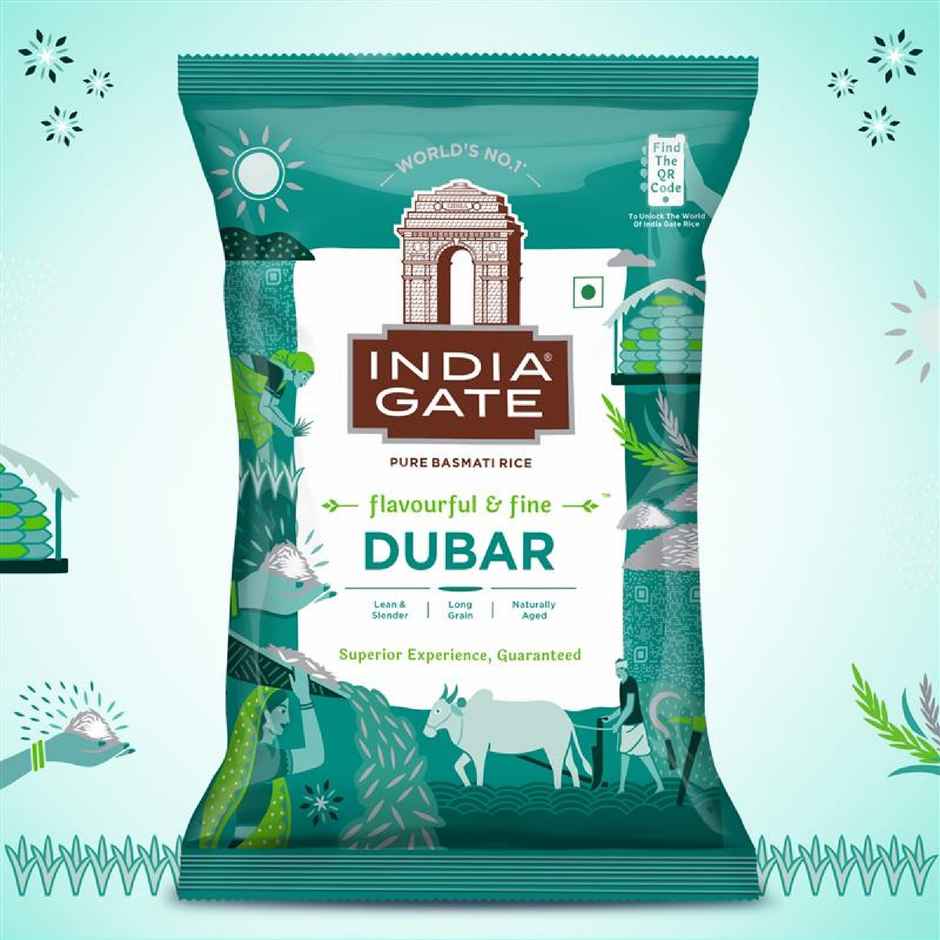 India Gate Flavourful and Fine Dubar Basmati Rice | Long and Slender Grains | Naturally Aged