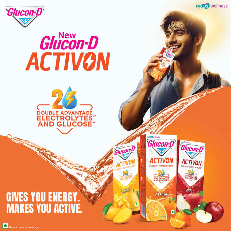 Glucon-D Activon Electrolyte Energy Drink | Orange Flavour
