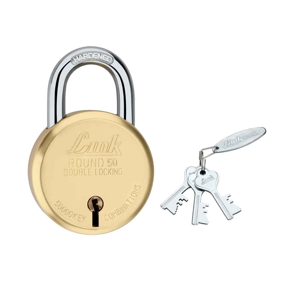 Link stainless steel New Round Brass 50 mm with | 3 Silver Keys