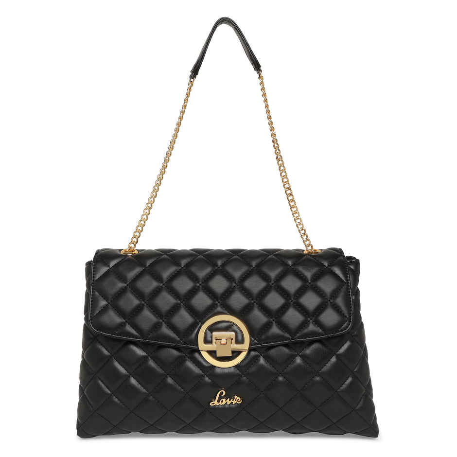 Lavie Women's Quilt Eden Flap Satchel Handbag | Ladies purse | Shoulder Bag | Black