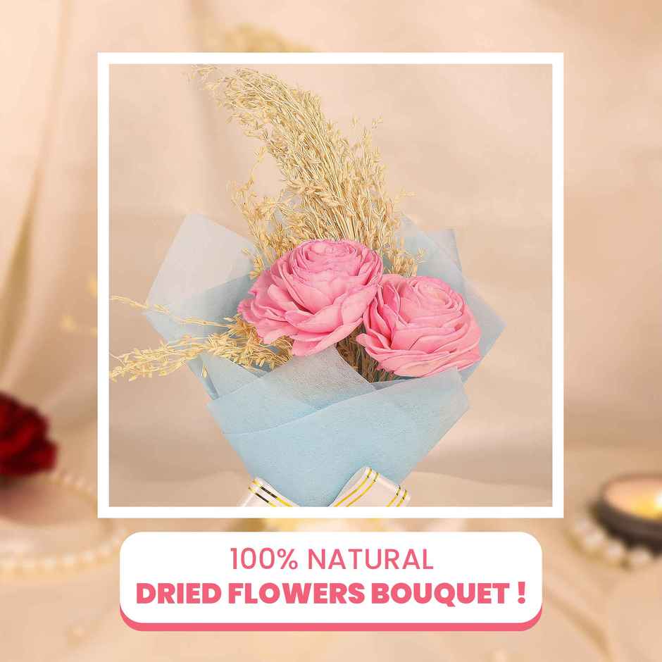 The Pink Symphony Natural Dried Flower Bouquet | Eternal Blooms