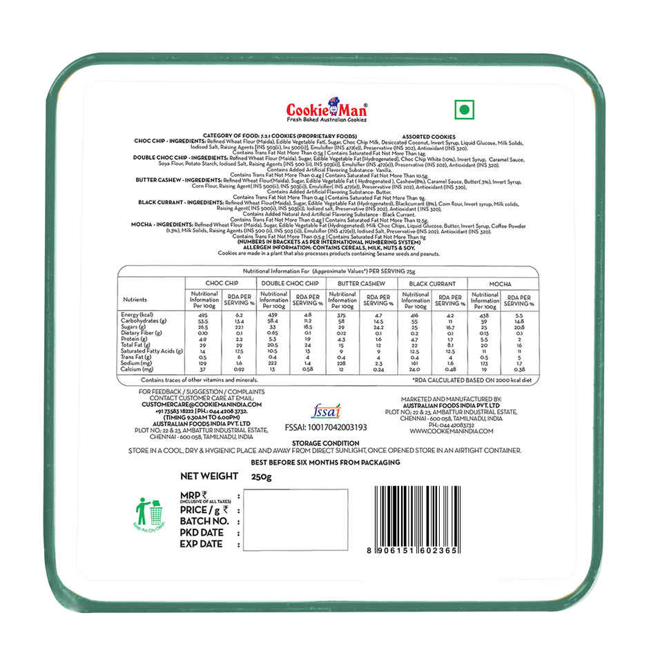 CookieMan Assorted Cookies Gift Tin Combo