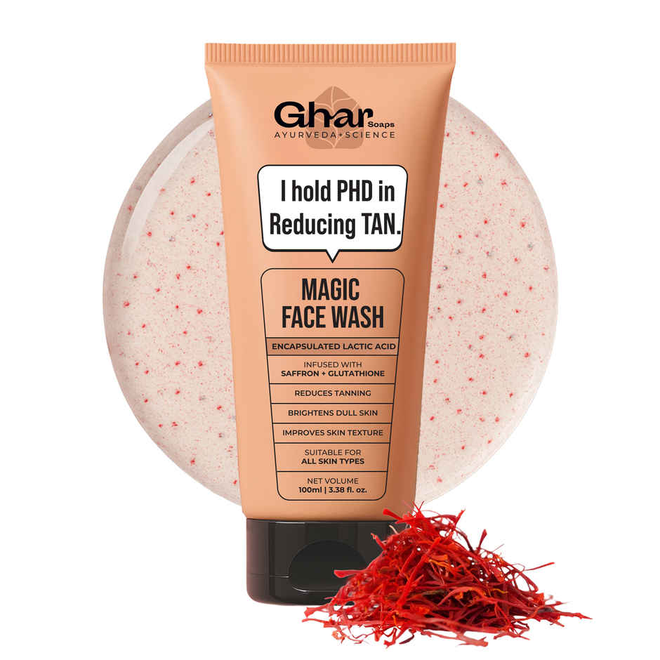 Ghar Soaps Magic Face Wash With Sandalwood, Saffron & Glutathione To Reduce Tan