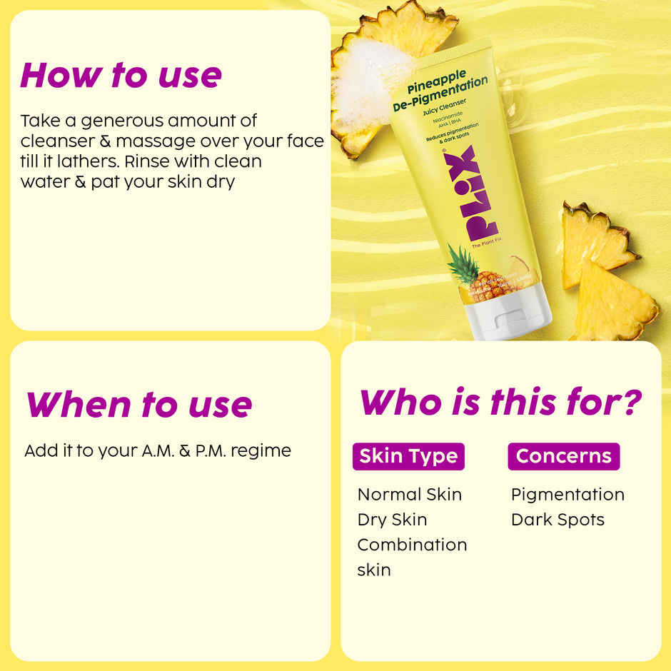 Plix Pineapple Juicy Cleanser with Niacinamide for De-pigmentation