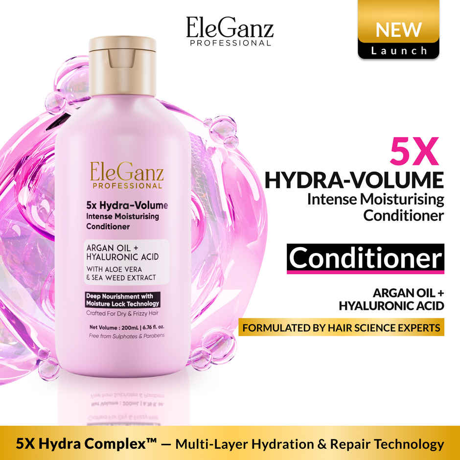 EleGanz Professional 5X Hydra-Volume Intense Moisturising Conditioner with Shea Butter