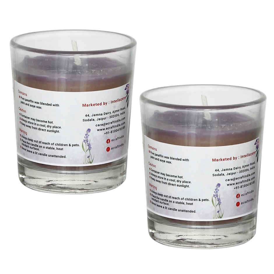 eCraftIndia Glass Lavender Scented Candles