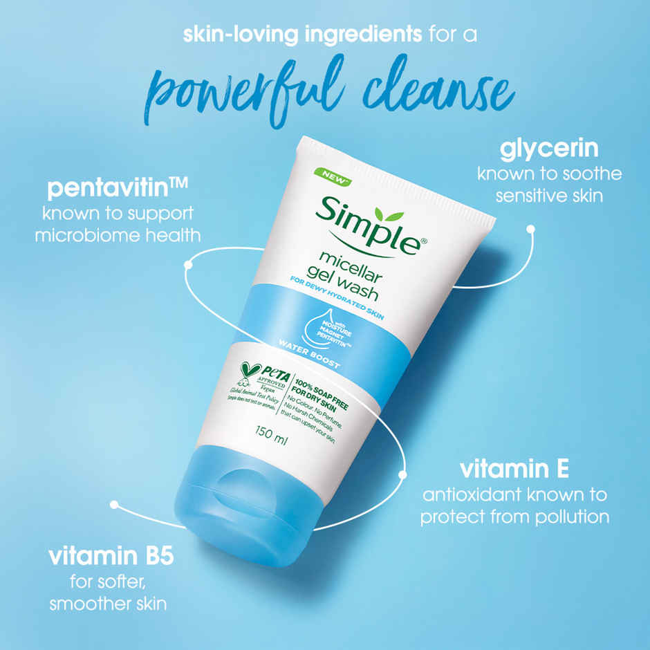 Simple Water Boost Micellar Gel Facial Wash