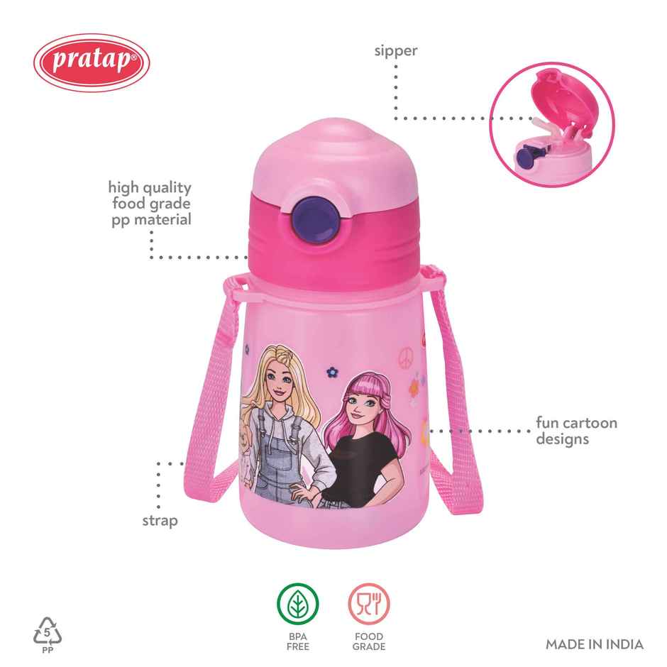 Barbie Bambi 400 ml Kids Water Bottle BPA Free with Sipper | PRATAP