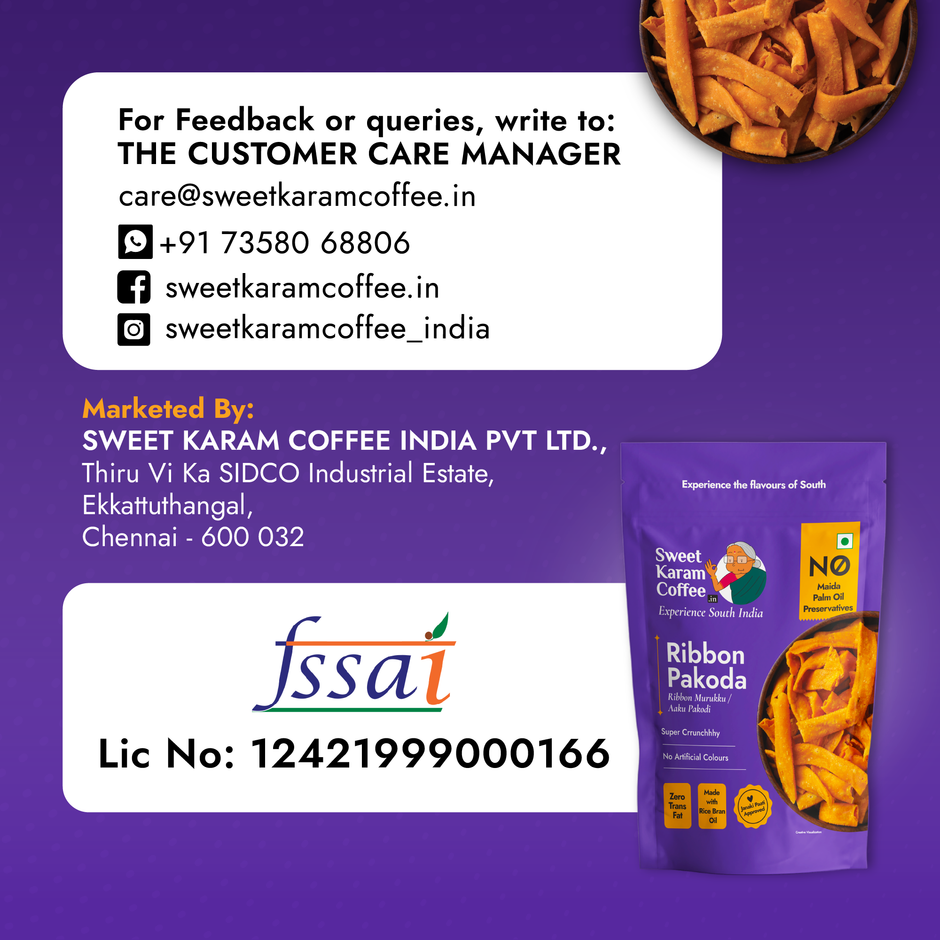Sweet Karam Coffee Ribbon Pakoda (Murukku /Chakli) - Namkeen Snacks
