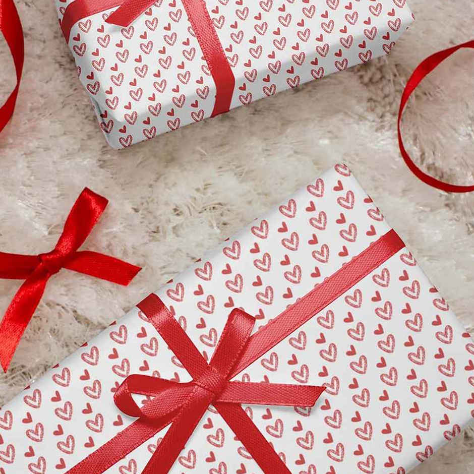 Big Heart Gift Wrapping Paper | Pack of 2 | Mad Over Prints