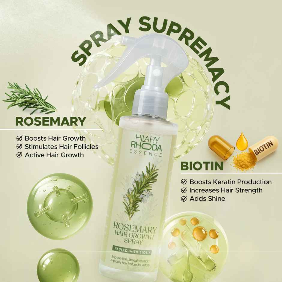 Hilary Rhoda Rosemary Hair Growth Spray | 100% Natural Hair Spray | Infused with Biotin