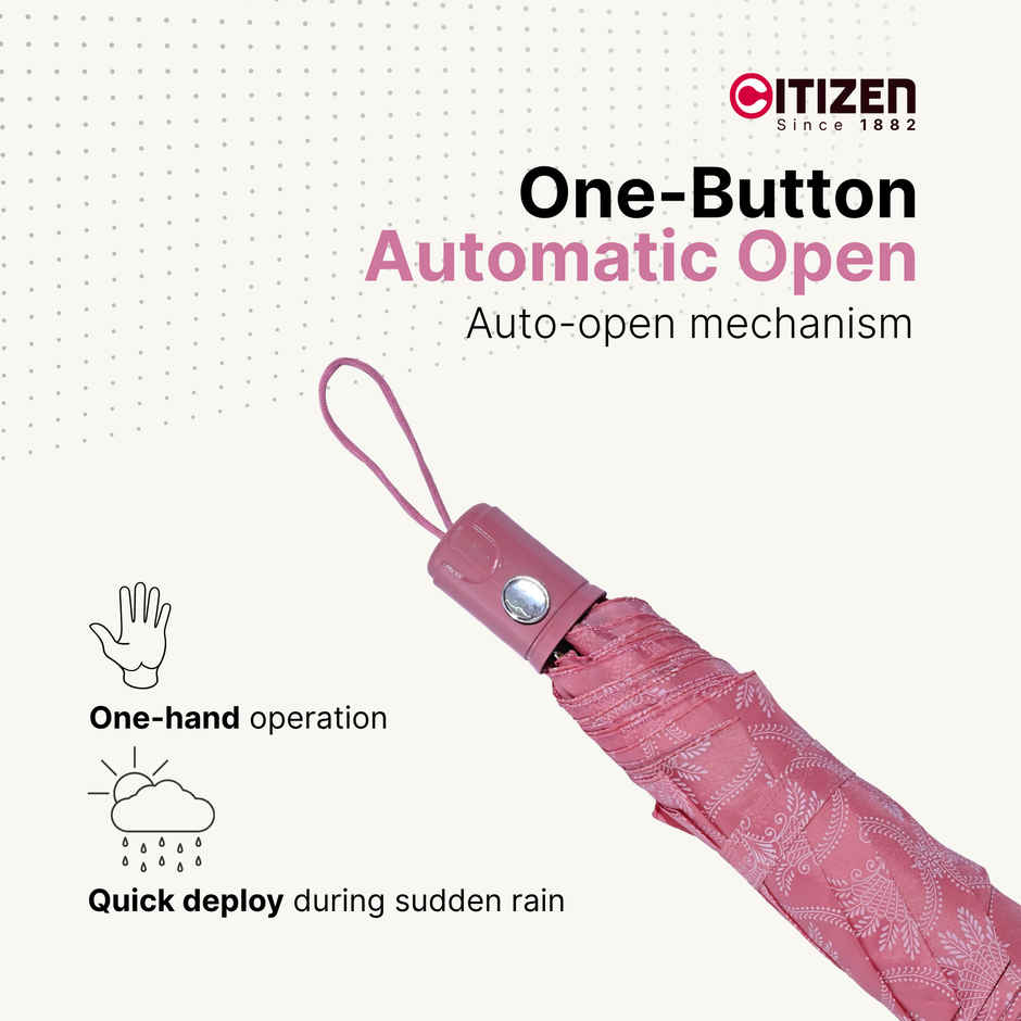 Citizen 3 Fold 22 Inch Auto Pink Printed umbrella