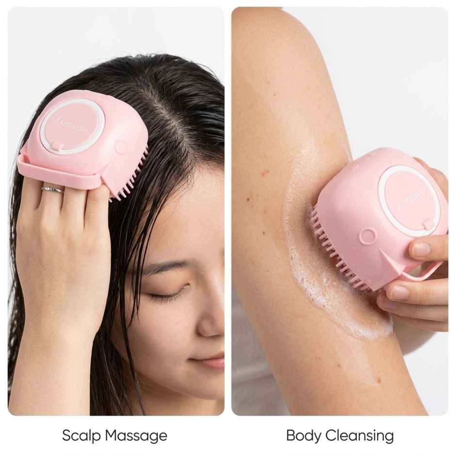 Midazzle Silicone Massage Bath Scrubber with Soap Dispenser | Assorted | MISB6202