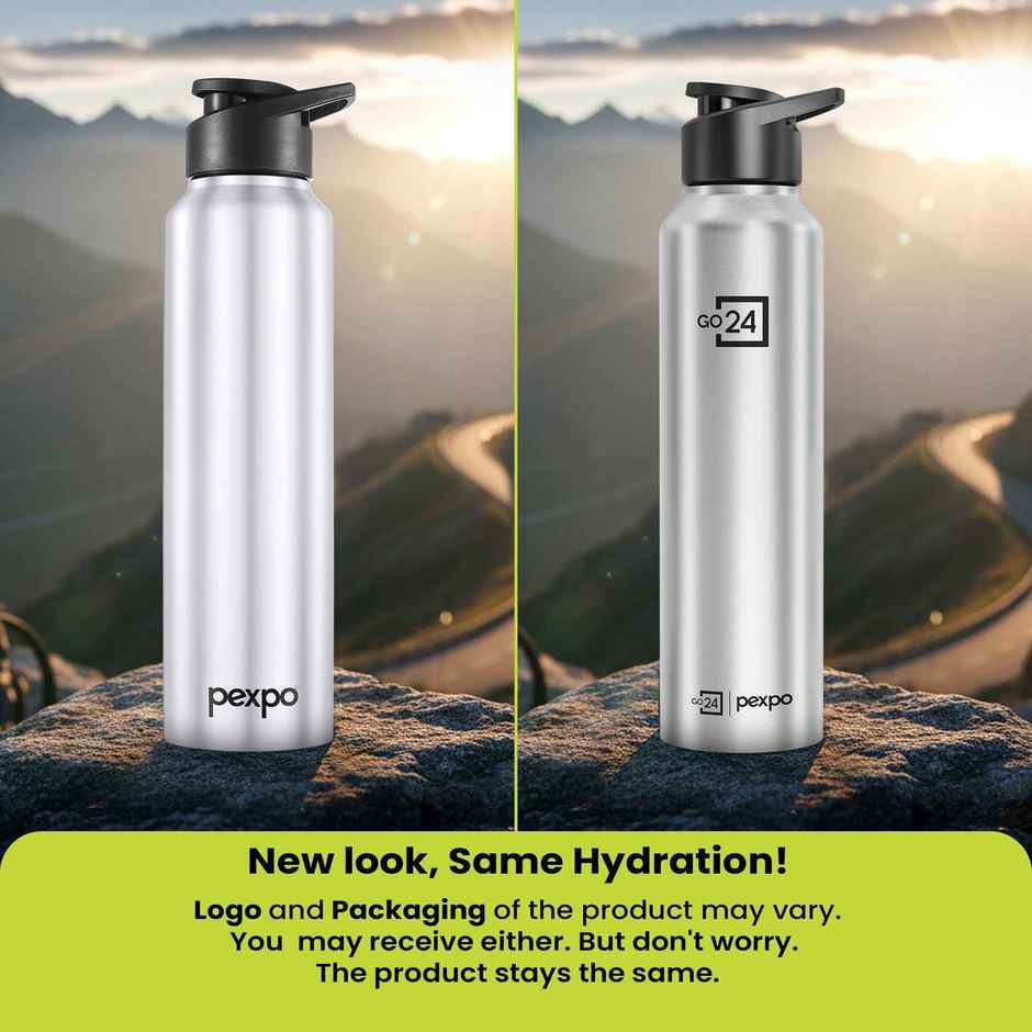 Go24 | Pexpo Chromo Sports And Hiking Stainless Steel Water Bottle | 1 L