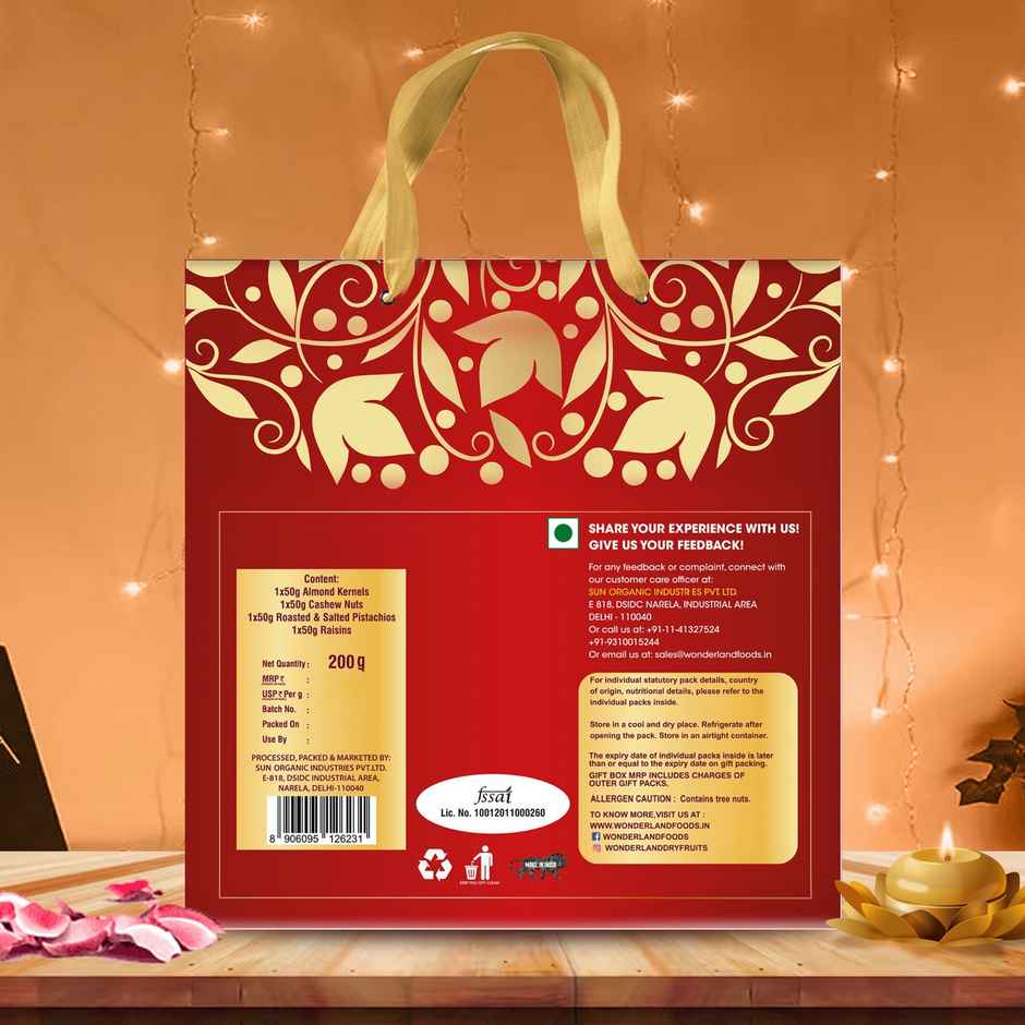 Wonderland Foods Roasted & Salted Dry Fruits Gift Box
