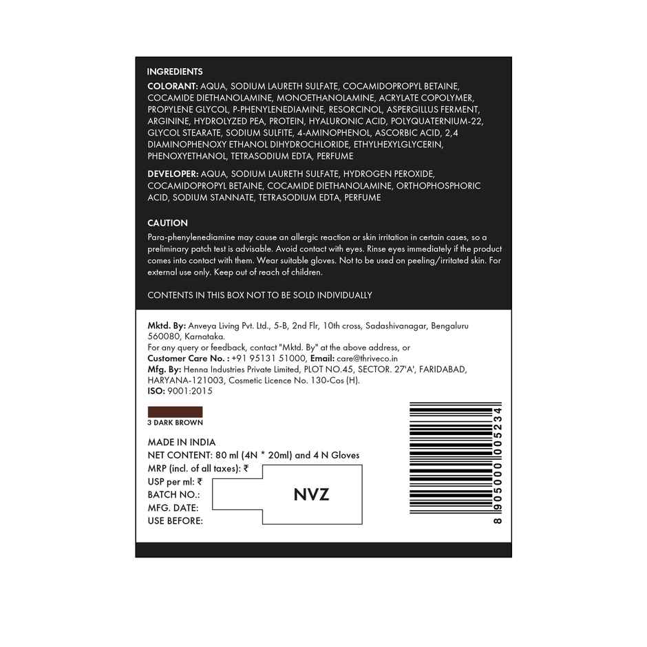 ThriveCo Coloring Shampoo With Hyaplex For Rich - Shiny Colored Hair | Ammonia-Free | Dark Brown