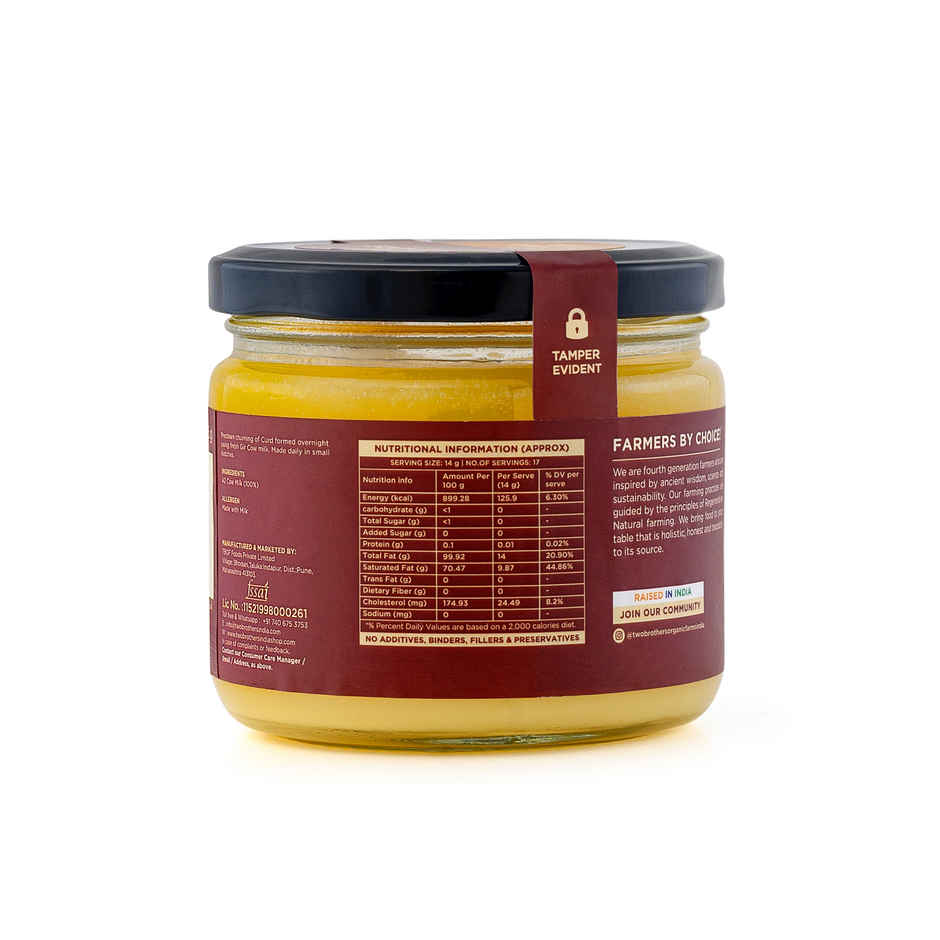 Two Brothers A2 Cow Cultured Ghee Desi Gir Cow | Jar