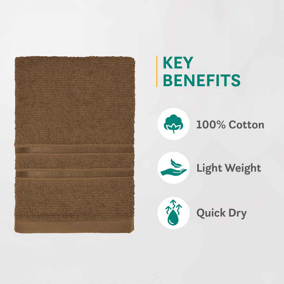 Home Elegance by myTrident Comfort Living 100% Cotton Hand Towel Set | 40cm x 60cm | 400 GSM | Coconut Shell