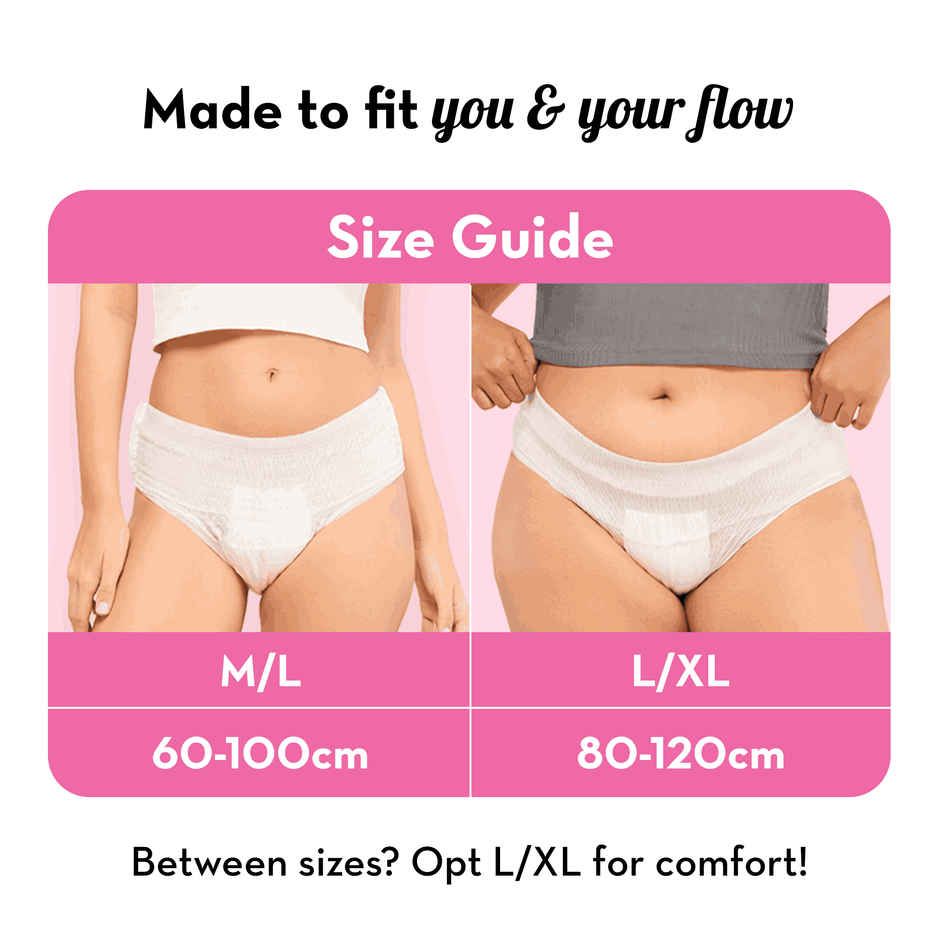Plush Period Panty M/L Comfort High Waist Disposable 5.0 Piece(5pc) & Plush Daily Panty Liner (Ultra Thin) 20.0 Piece(20pc) Combo