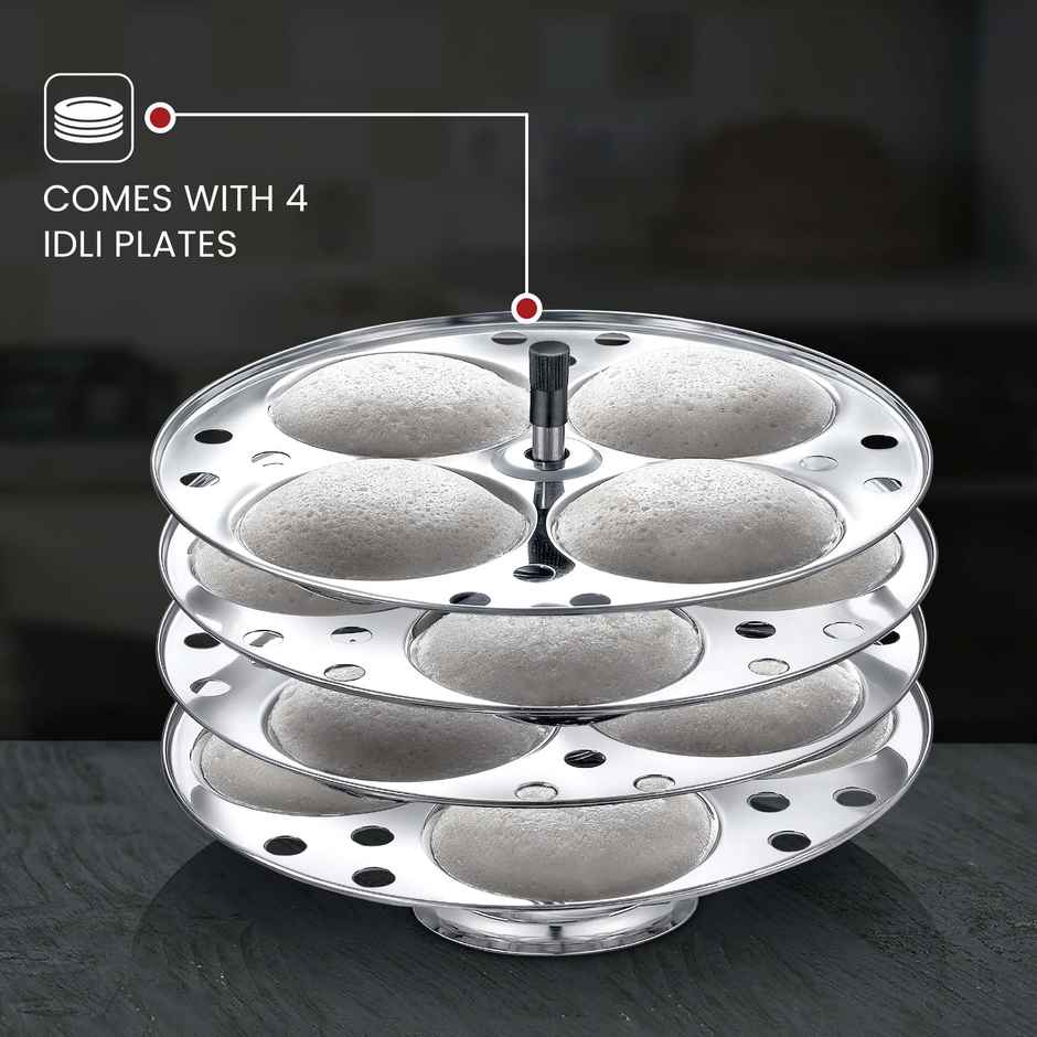 Judge By Prestige Stainless Steel Idli Cooker with 4 Plates,High Quality SS,Corrosion Free,Silver