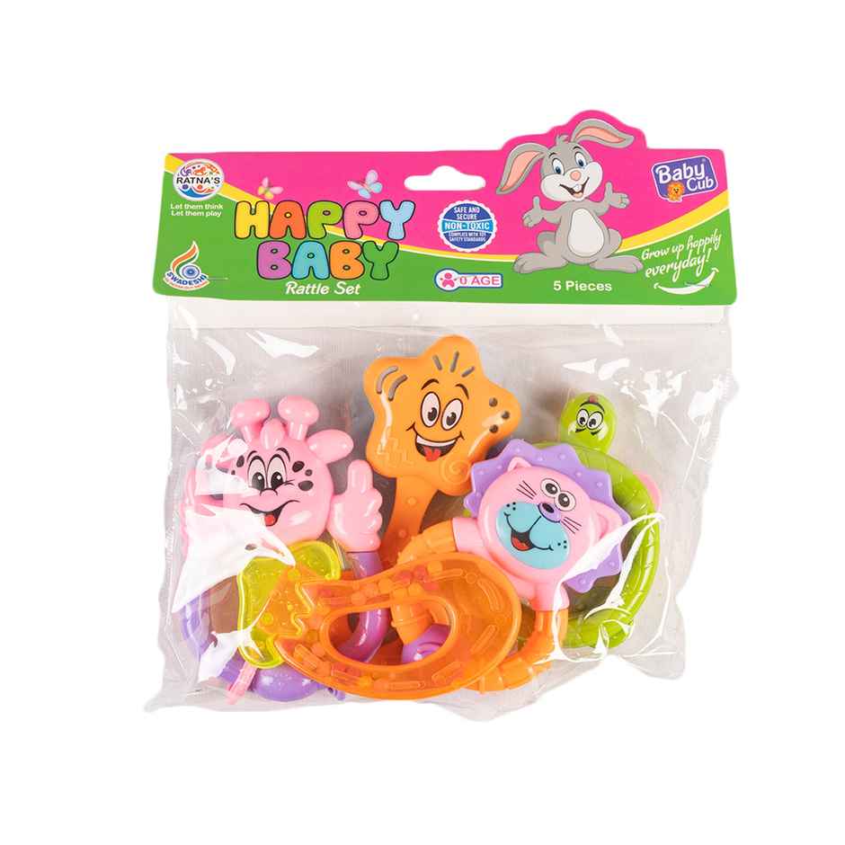 Ratna's Happy Baby Rattle 5 Pcs | Assorted