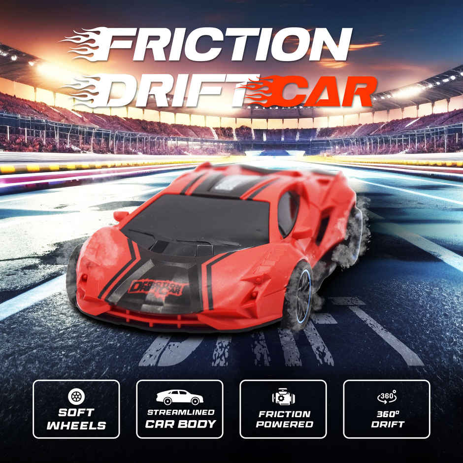 SEEDO No Battery Mechanical Power Friction Drift Cars | Red
