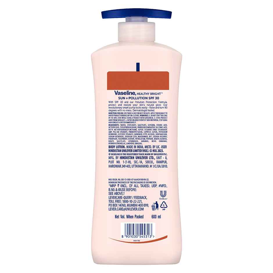 Vaseline Sun Protect SPF 30 Body Lotion, Reduces Tan Lines In 7 Days, UVA + UVB PA+++