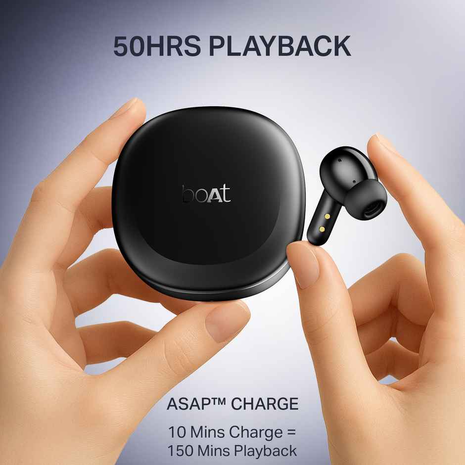 boAt Airdopes Prime 511, Volume Swipe Control, 50H Battery,ENx, Multipoint Connection|Active Black