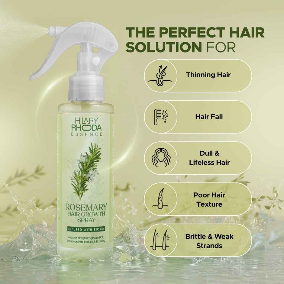 Hilary Rhoda Rosemary Hair Growth Spray | 100% Natural Hair Spray | Infused with Biotin
