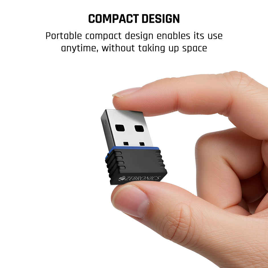 Zebronics USB150WF1 WiFi USB Mini Adapter Supports 150 Mbps