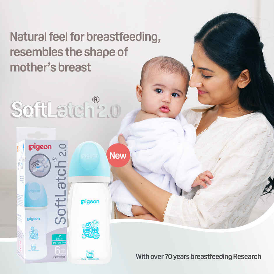 Pigeon Baby Care Softlatch 20 Pp Nursing Bottle Blue | 240 ml