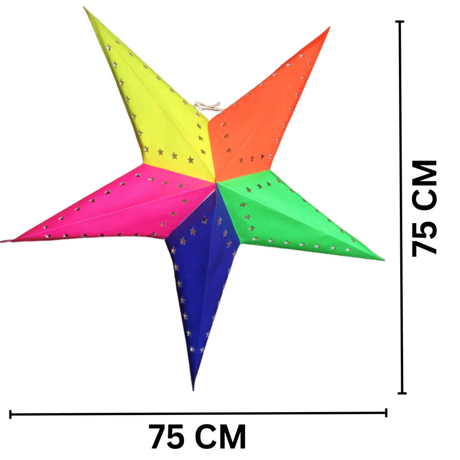 Star Multi Colour Kandil | Lantern Assorted Design And Colour | Se7en