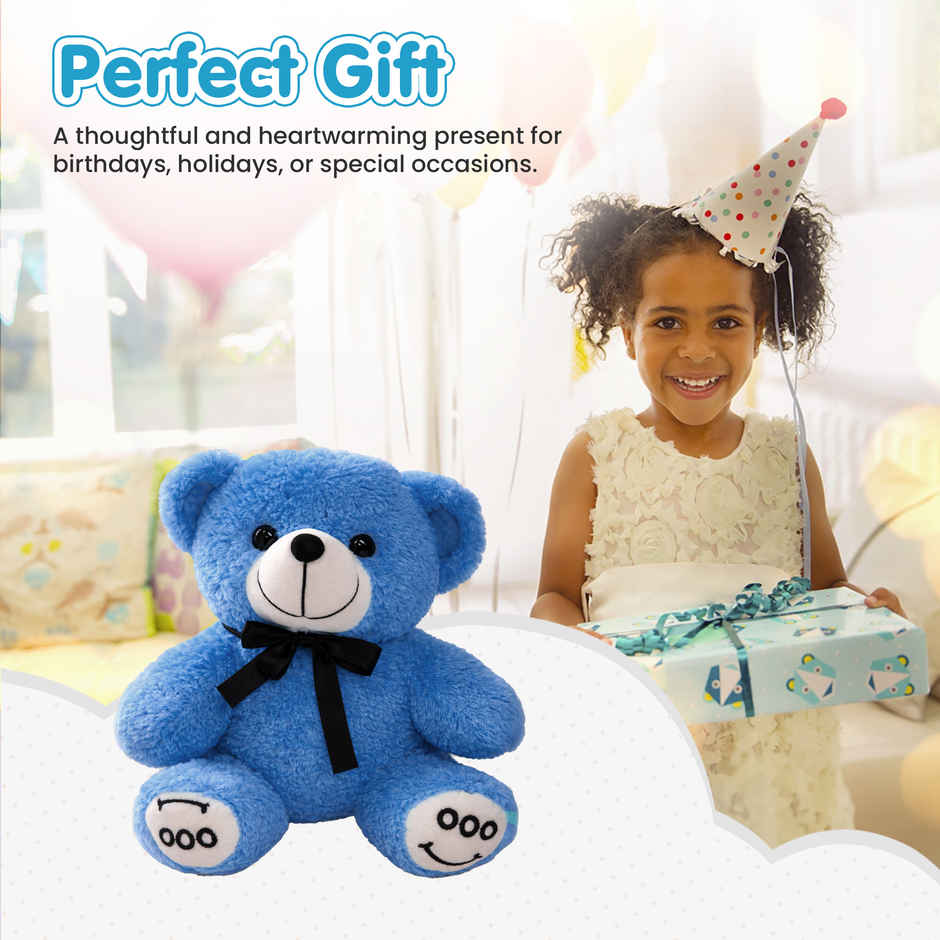 Kidology Cute Teddy Plush Stuffed Toy | Blue - 20 cm
