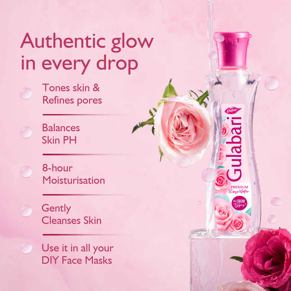 Dabur Gulabari Premium Rose Water - Paraben Free Skin Toner