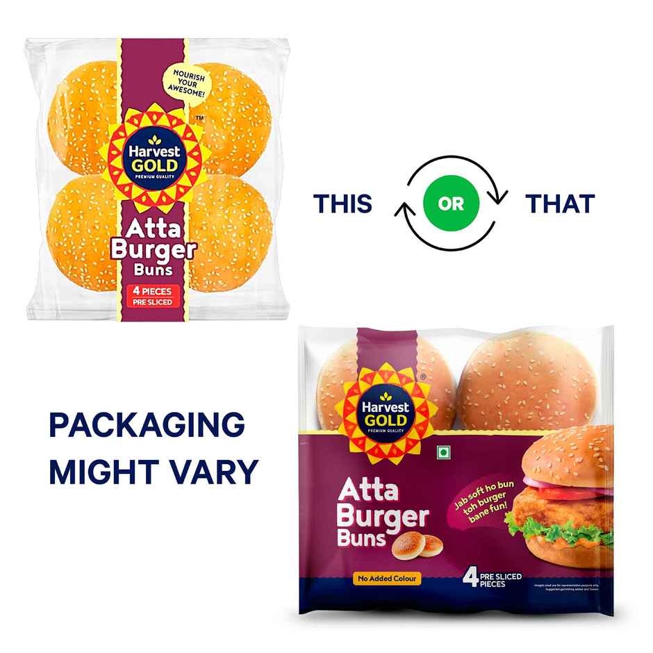Harvest Gold Atta Burger Buns