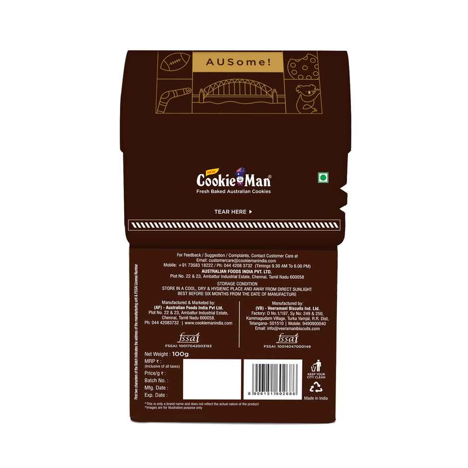 CookieMan Premium Dark Chocolate Cookies Biscuits