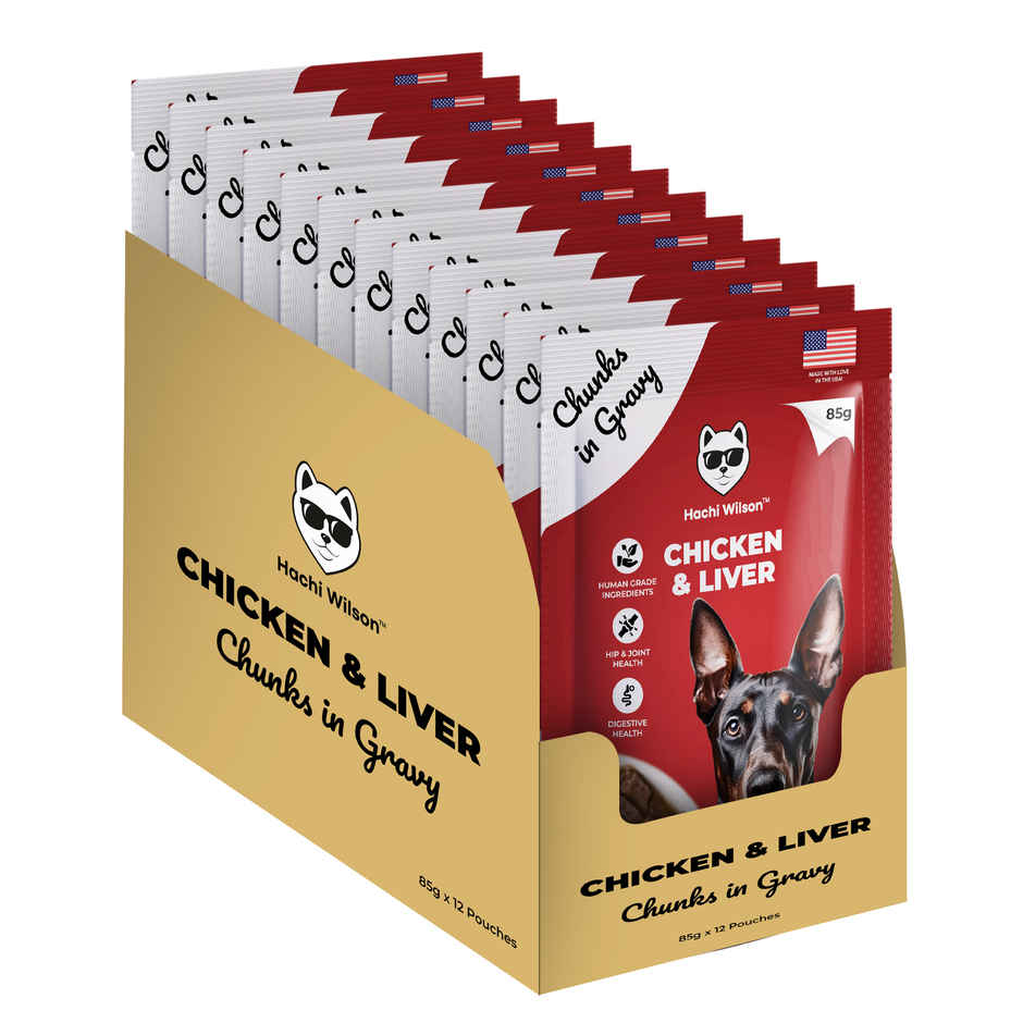 Hachi Wilson Premium Chicken & Liver chucks in gravy