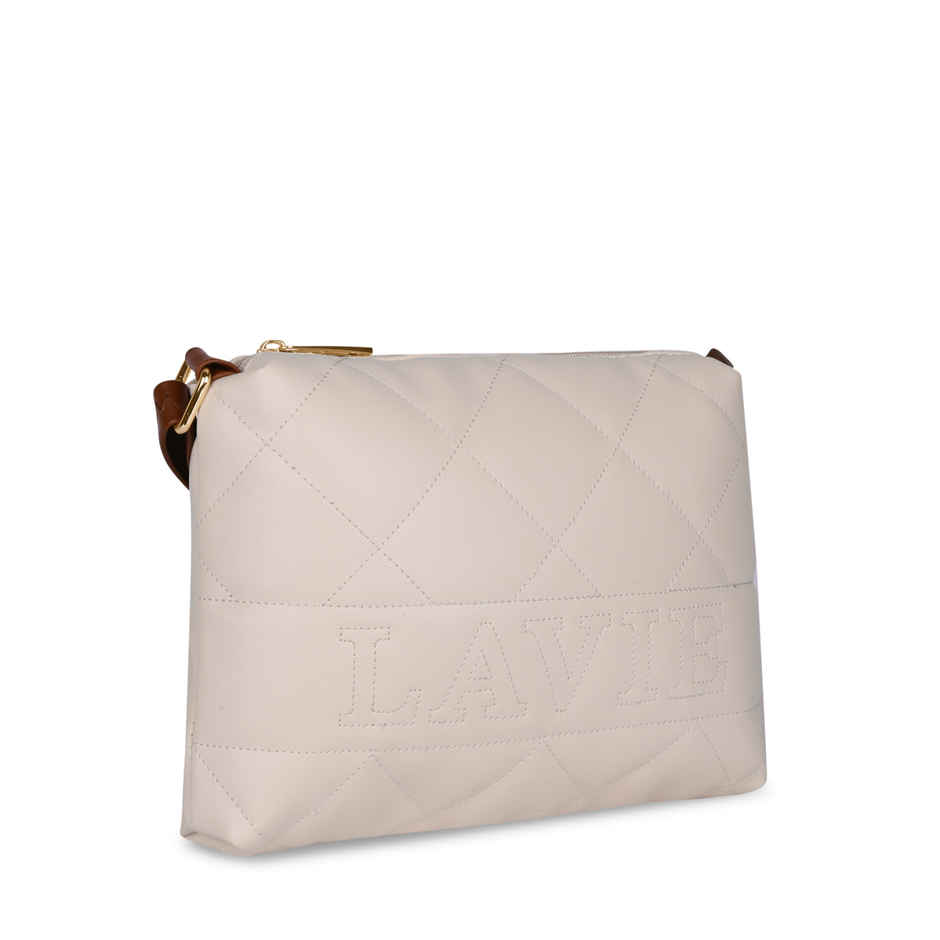 Lavie Women's Quilt Jill Top Zip Sling Bag | Off White