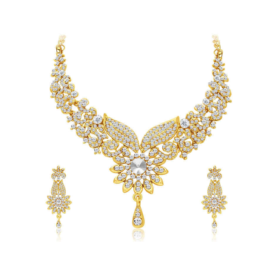 Sukkhi Gold-Plated Ad Stones & Beads Gold & Red Choker Jewellery For Women